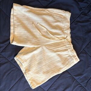 Zara Off-White Textured Shorts